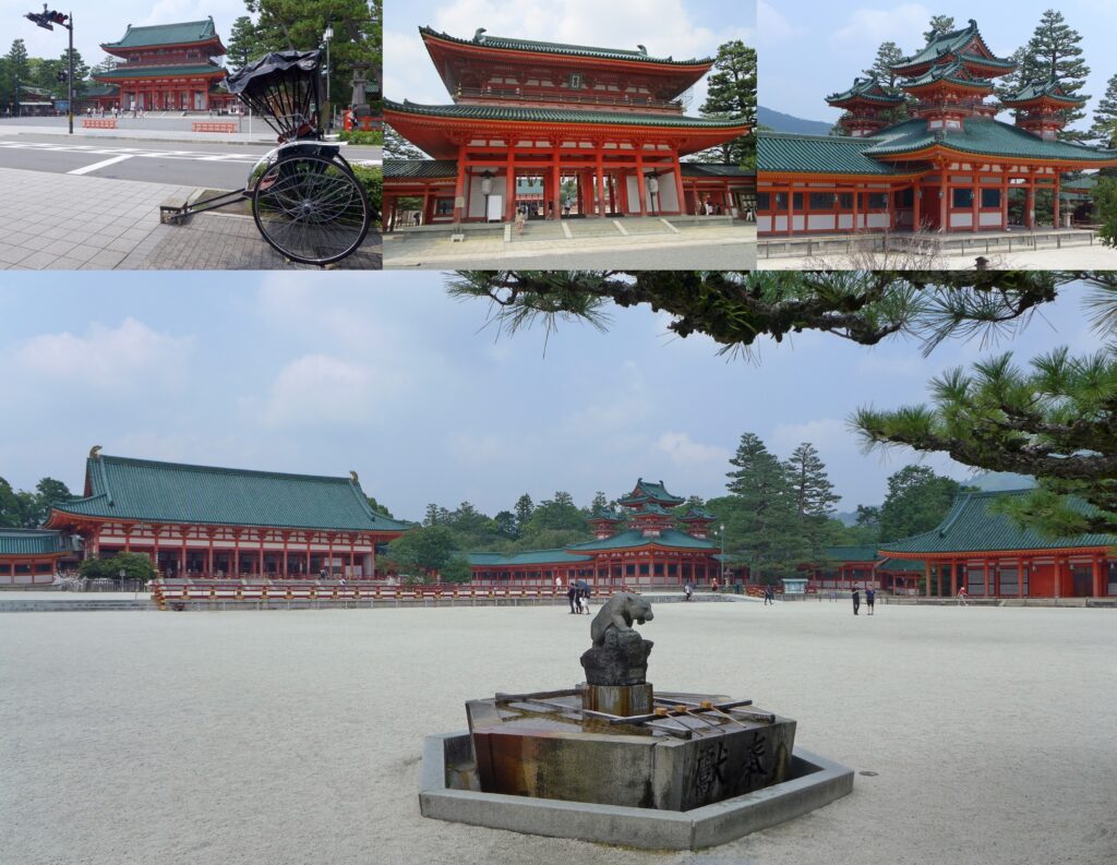 Porte principale et cour intérieure du sanctuaire Heian-jingu
