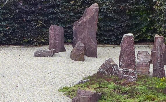 Panoramique du jardin japonais d'Arc-et-Senans