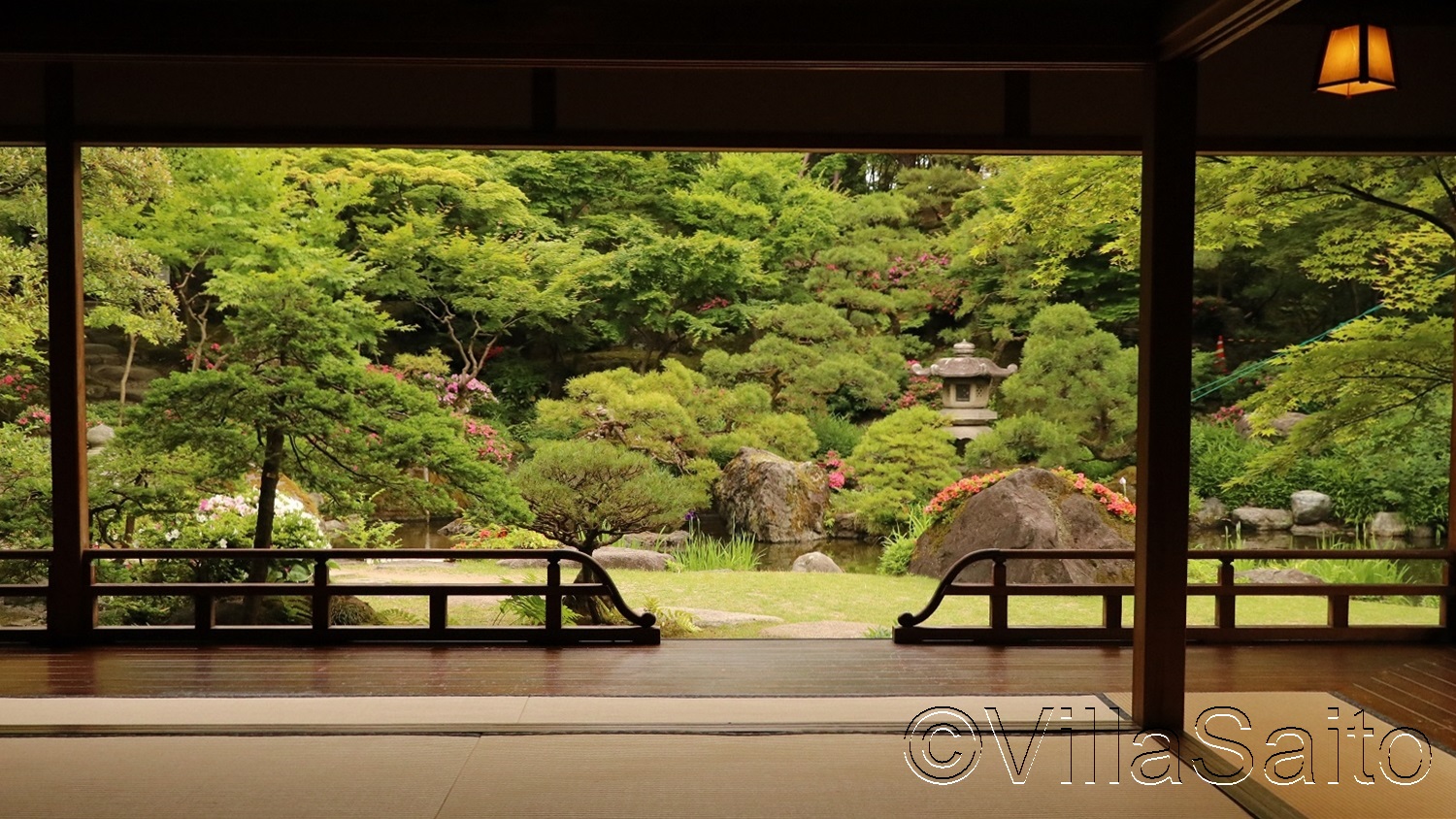Jardin vu depuis la Villa Saito de Niigata