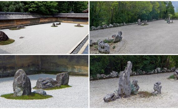 Ryoan-ji à Kyoto et Jardin Zen à Montvendre